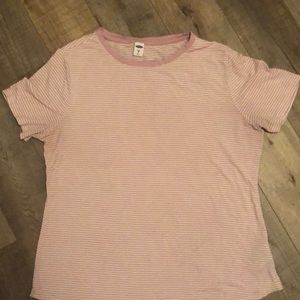 Purple and White Striped Tee